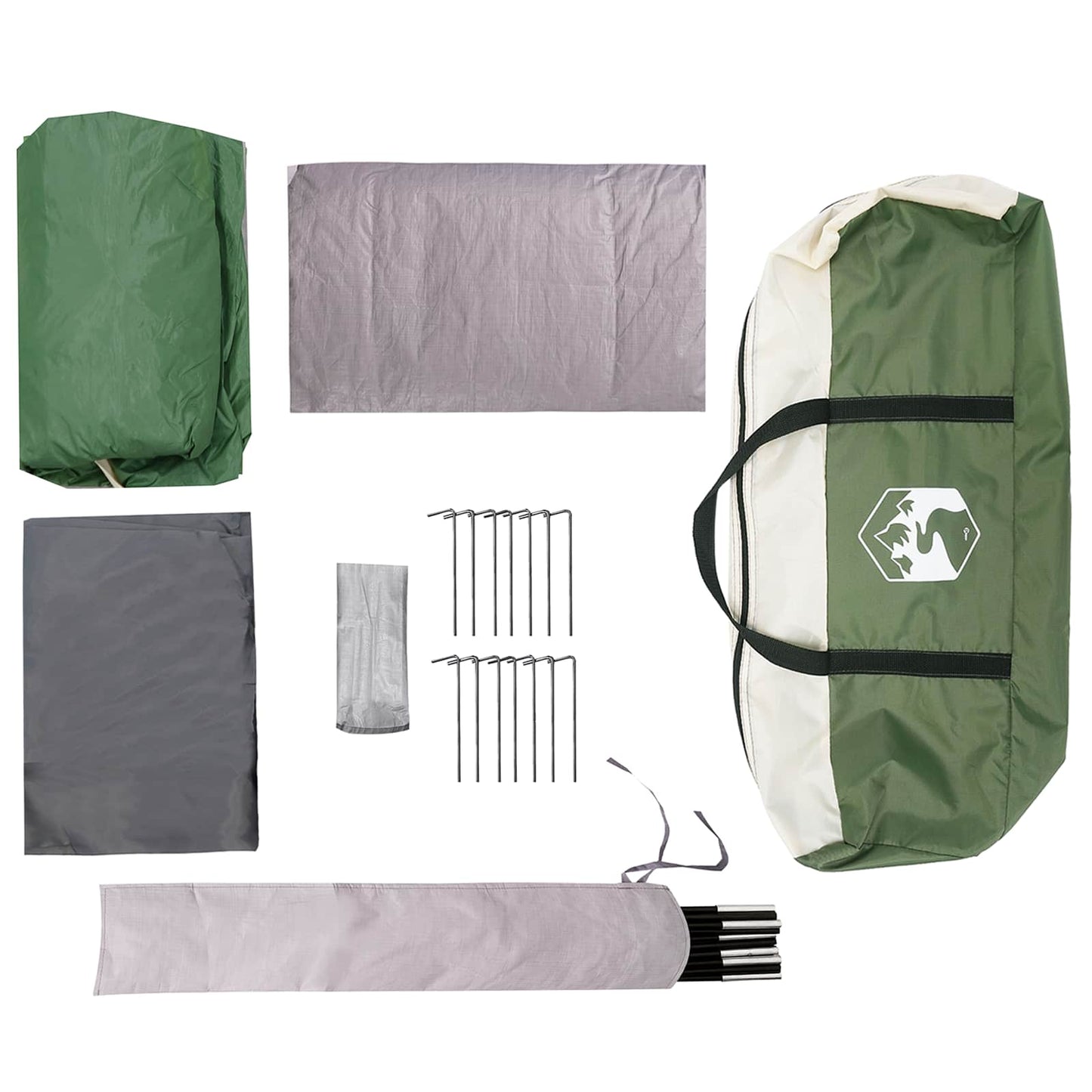 vidaXL Family Tent Green 420 x 305 x 200 cm Polyester and Steel