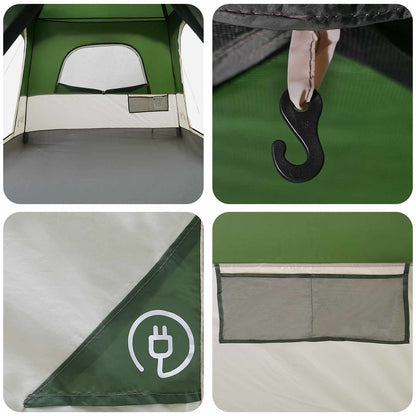 vidaXL Family Tent Green 420 x 305 x 200 cm Polyester and Steel