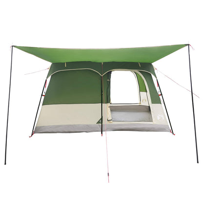 vidaXL Family Tent Green 420 x 305 x 200 cm Polyester and Steel