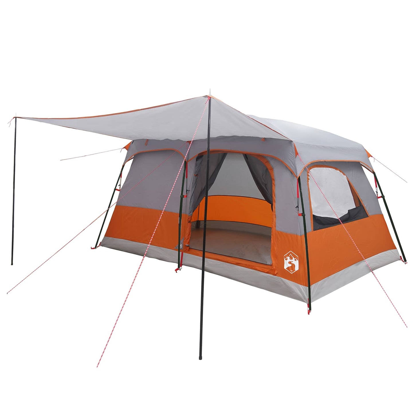 vidaXL Family Tent with Roof Grey and Orange 420 x 305 x 200 cm