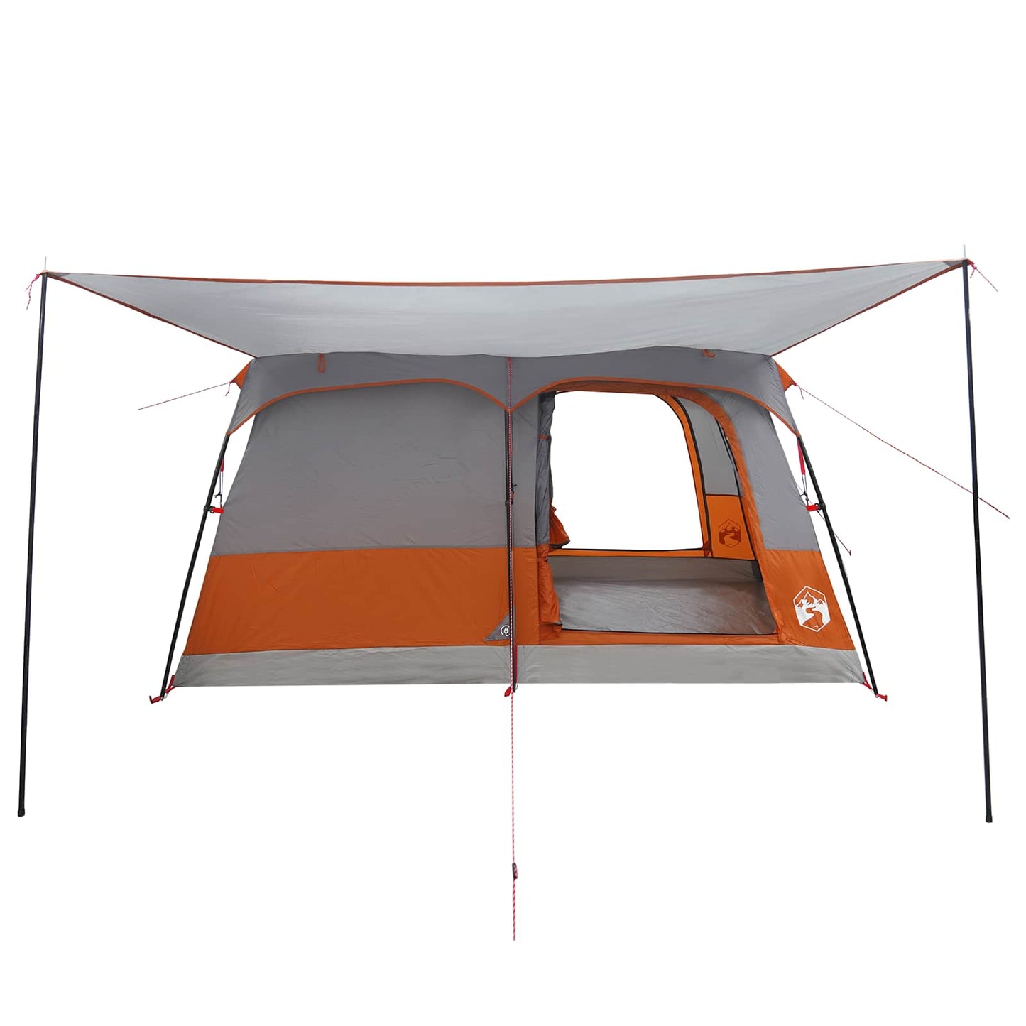 vidaXL Family Tent with Roof Grey and Orange 420 x 305 x 200 cm