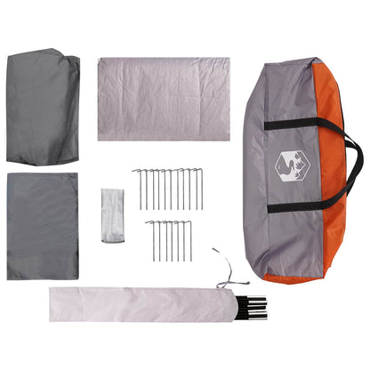 vidaXL Family Tent with Roof Grey and Orange 500 x 400 x 230 cm
