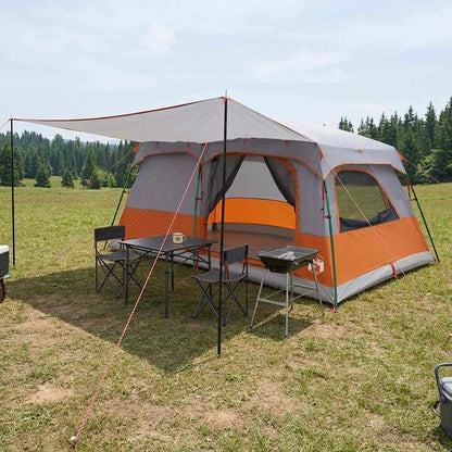 vidaXL Family Tent with Roof Grey and Orange 500 x 400 x 230 cm