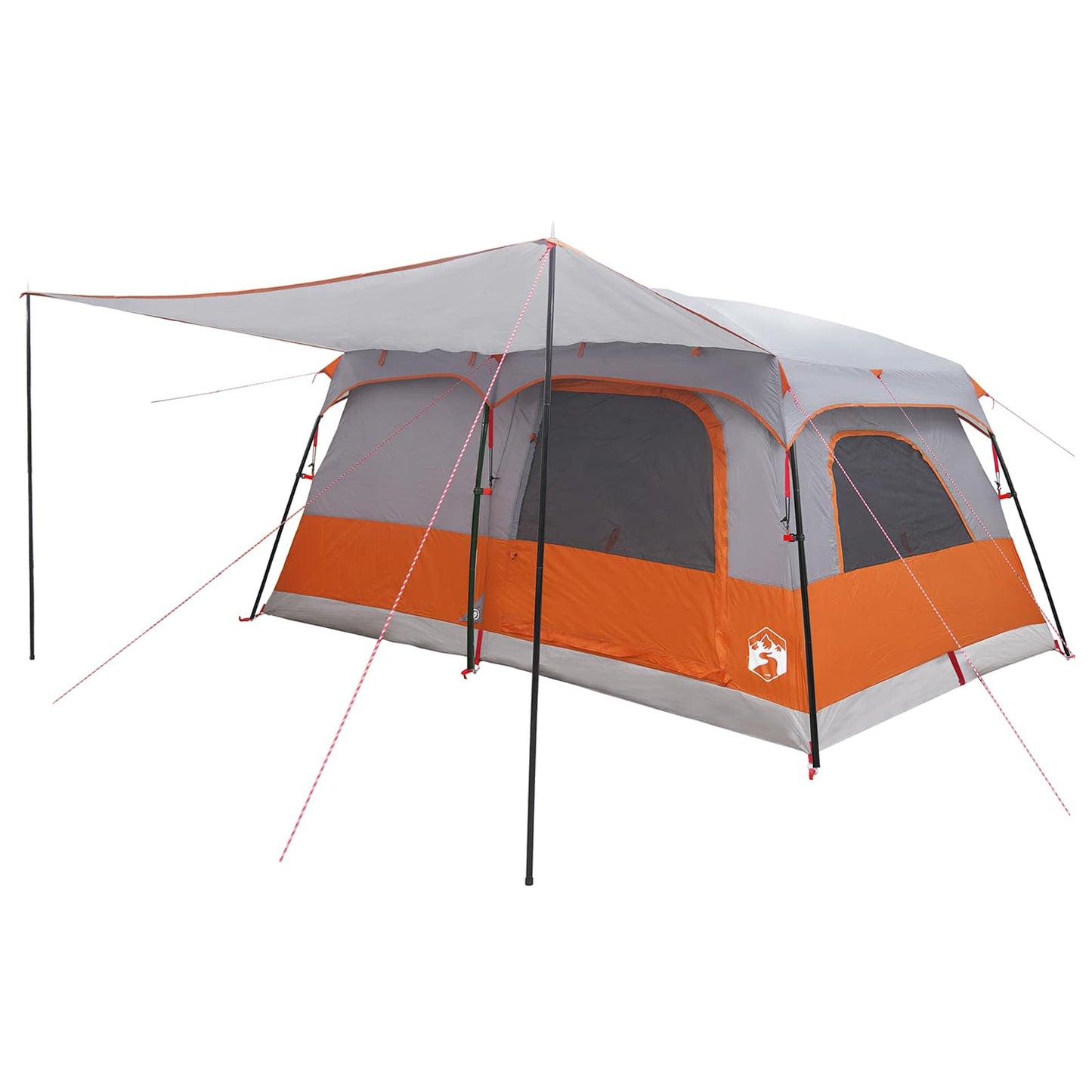 vidaXL Family Tent with Roof Grey and Orange 500 x 400 x 230 cm