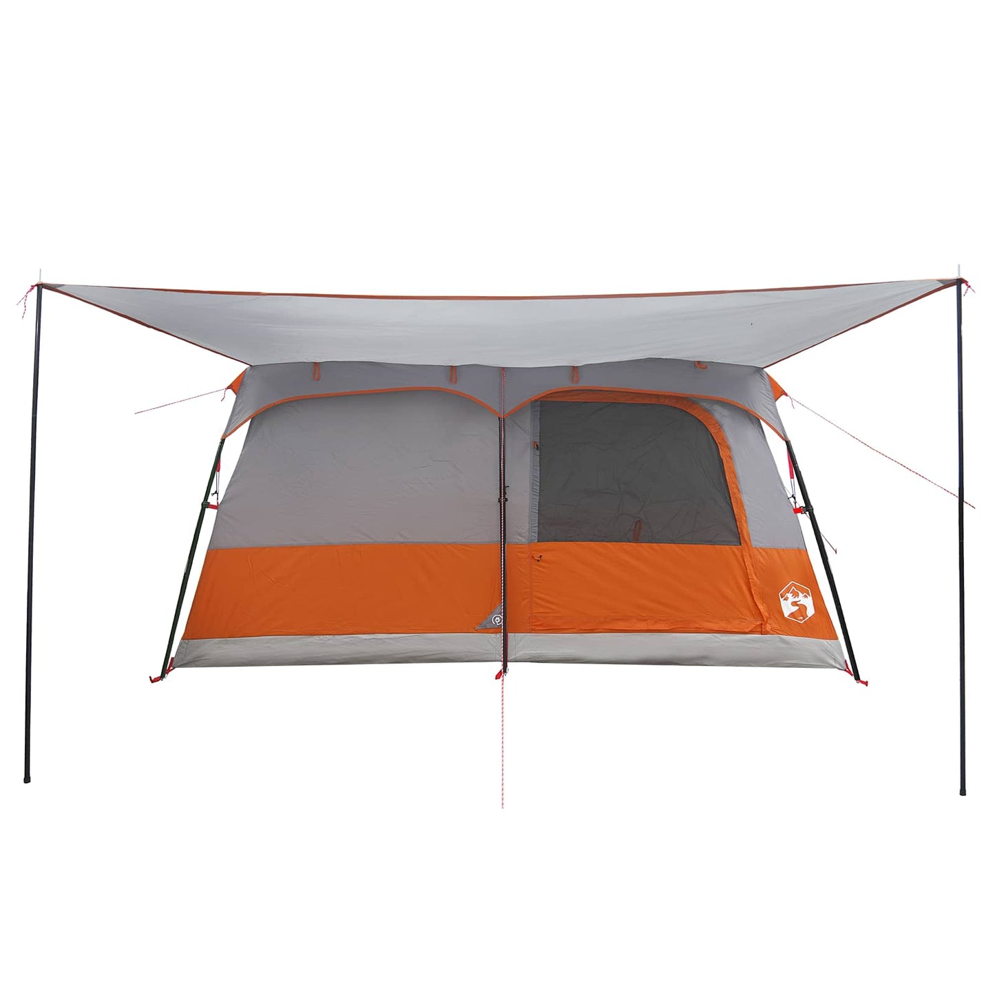 vidaXL Family Tent with Roof Grey and Orange 500 x 400 x 230 cm