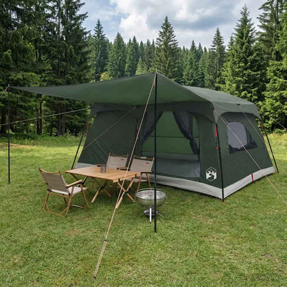 vidaXL Family Tent Army Green 500 x 400 x 230 cm Polyester and Steel