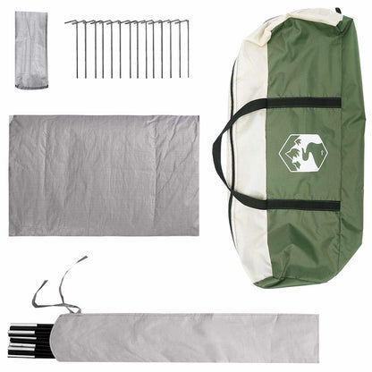 vidaXL Cabin Tent with Roof Green 210 x 210 x 138 cm Polyester