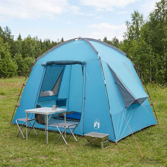 vidaXL Cabin Tent 3-Person Blue Polyester