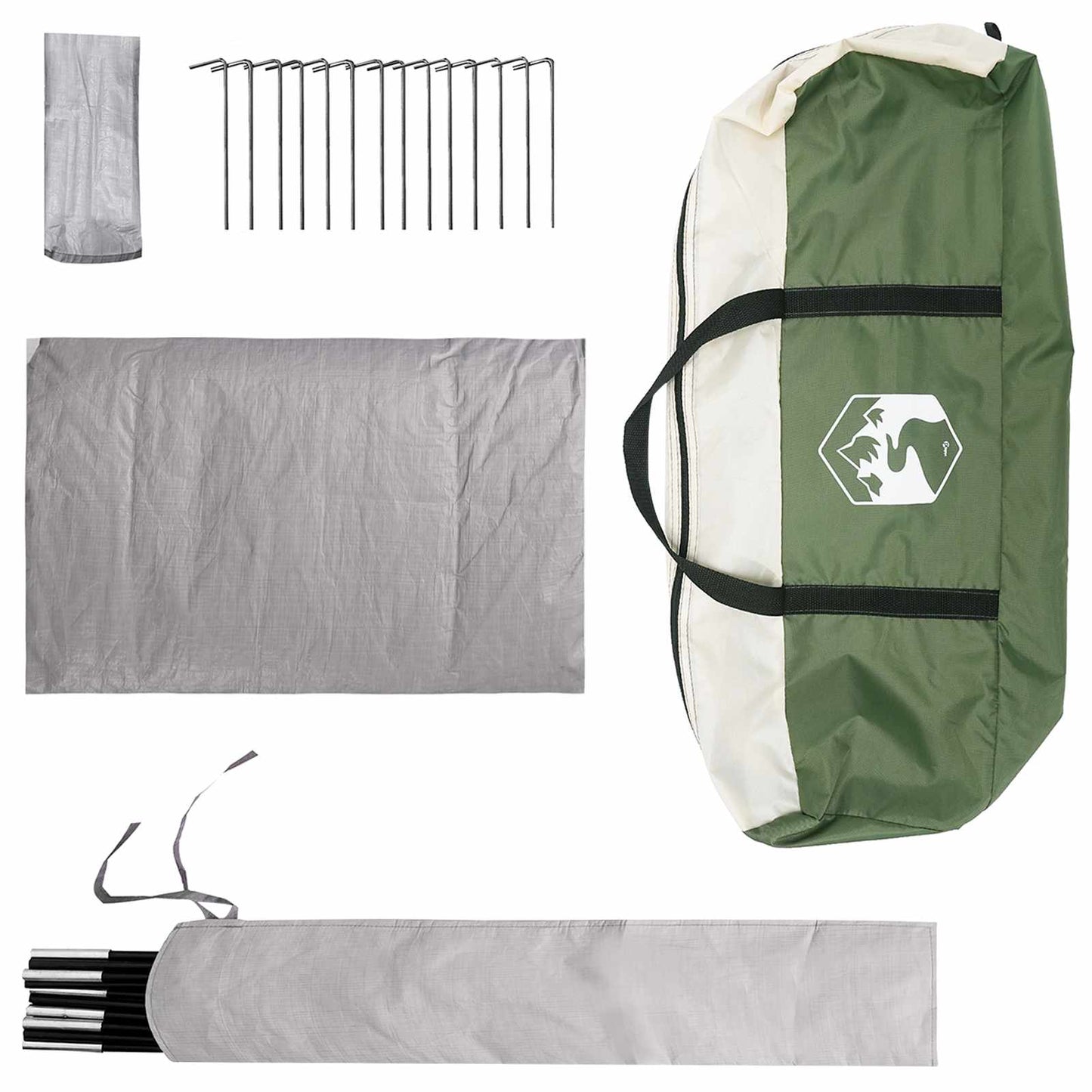 vidaXL Cabin Tent with Roof Green 300 x 210 x 156 cm Polyester
