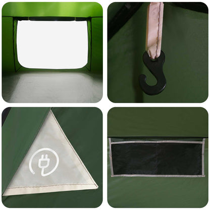 vidaXL Cabin Tent with Roof Green 300 x 210 x 156 cm Polyester
