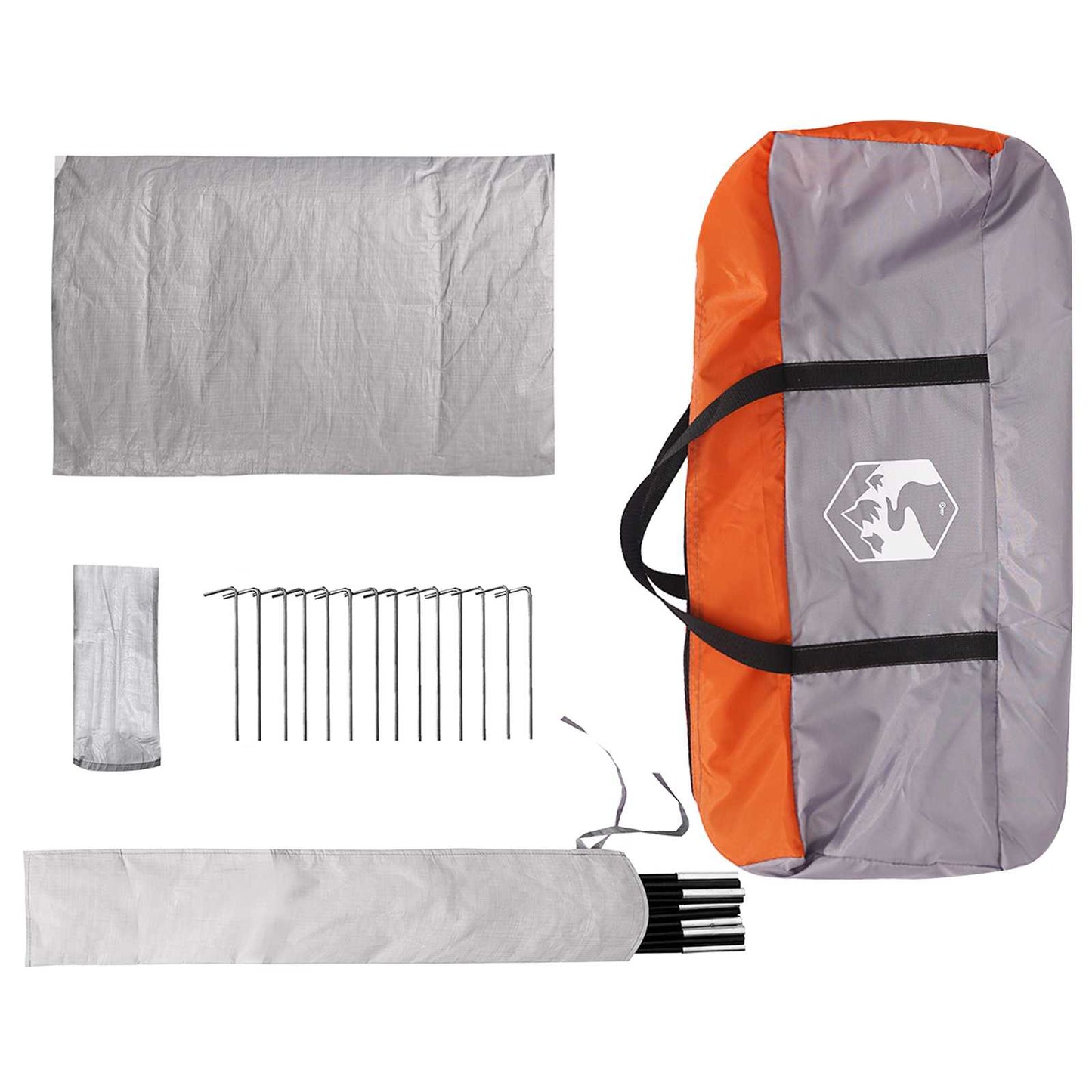 vidaXL Cabin Tent Grey and Orange 300 x 210 x 156 cm Polyester