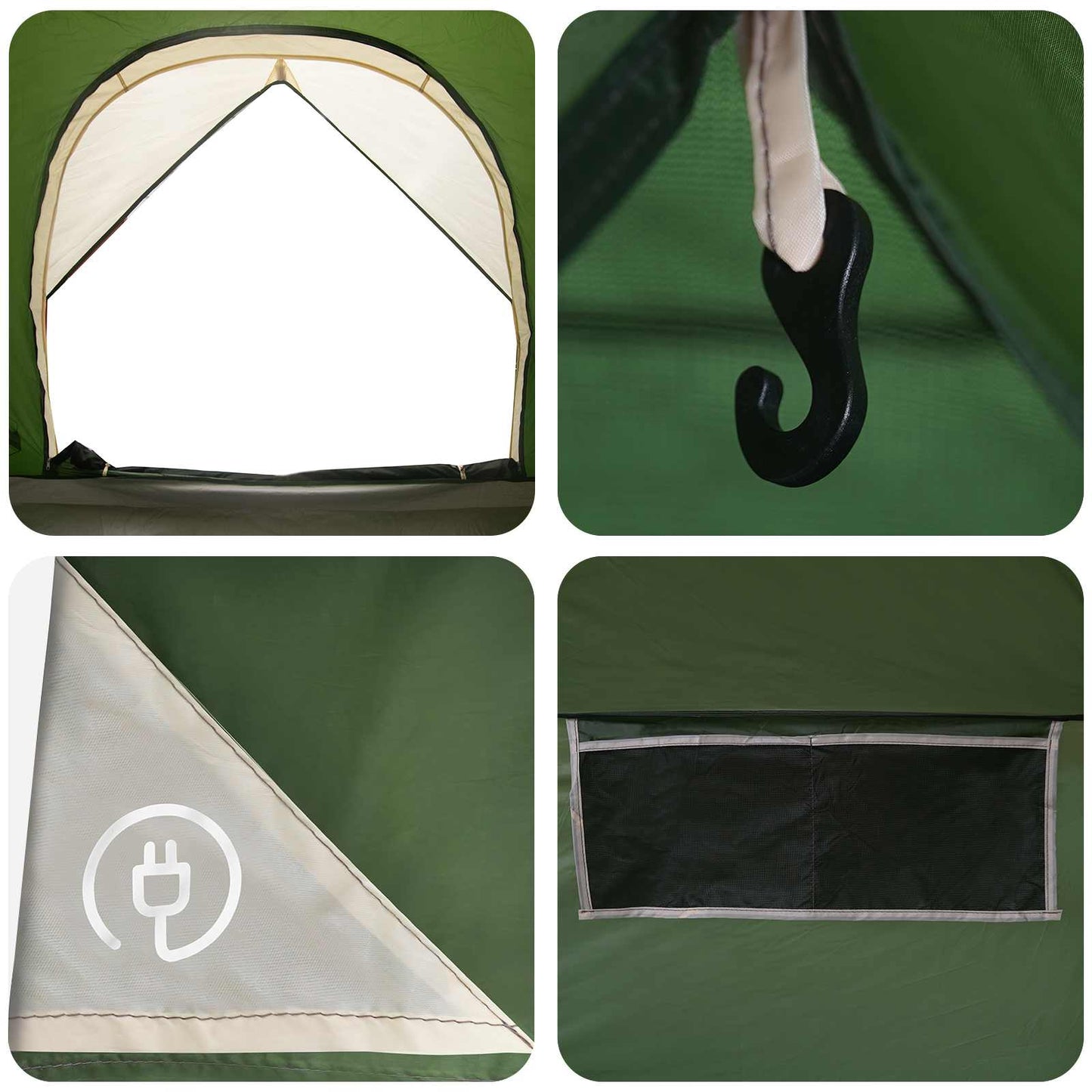 vidaXL Camping Tent with Rainfly Water-resistant Dome Green