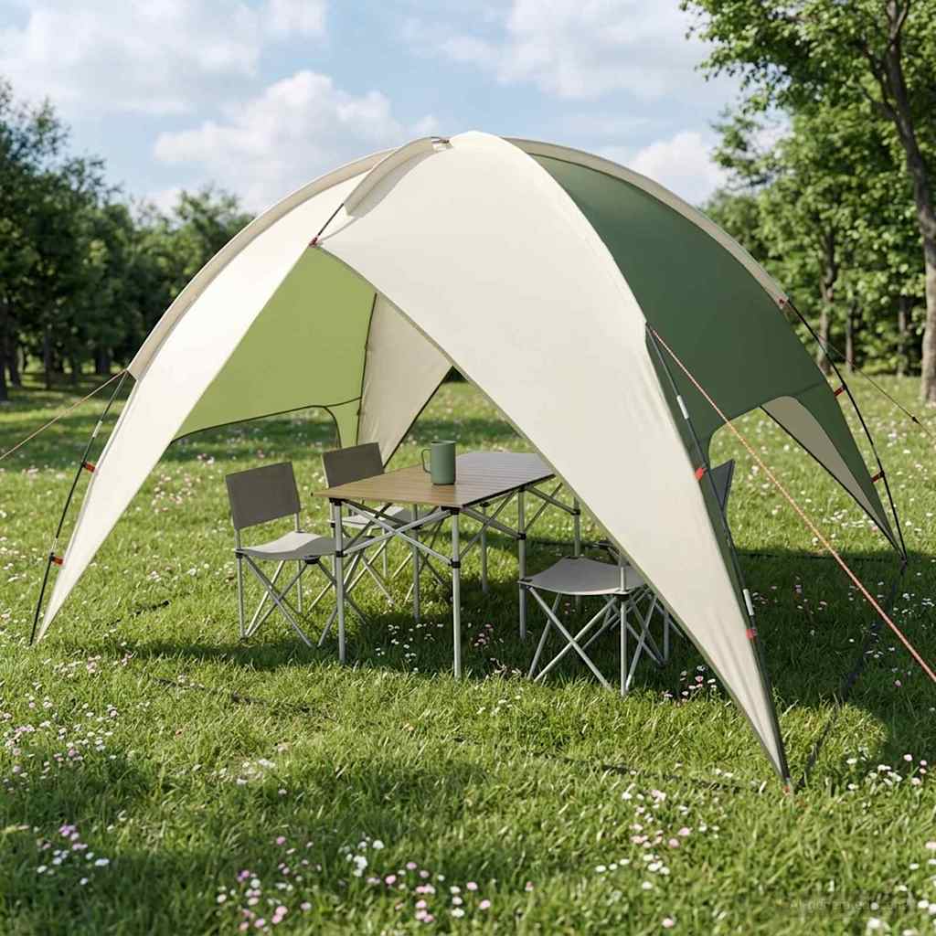 vidaXL Camping Tent with Rainfly Water-resistant Dome Green