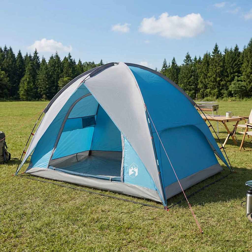 vidaXL Camping Tent with Rainfly Water-resistant Dome Blue
