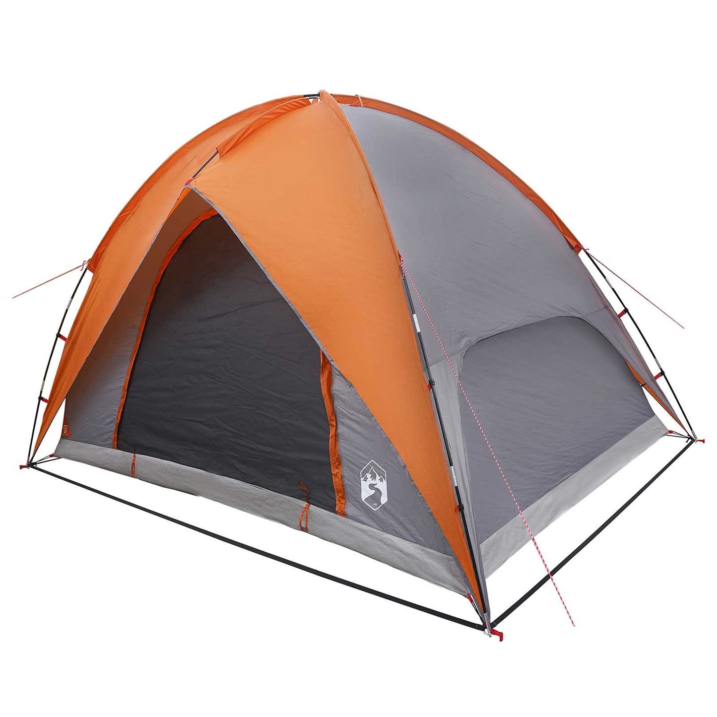 vidaXL Camping Tent with Rainfly Water-resistant Dome Grey and Orange