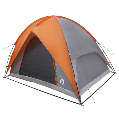vidaXL Camping Tent with Rainfly Water-resistant Dome Grey and Orange