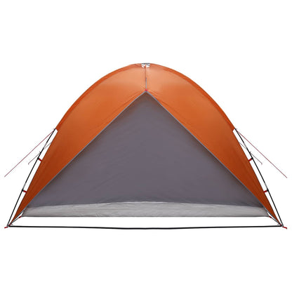 vidaXL Camping Tent with Rainfly Water-resistant Dome Grey and Orange