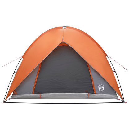 vidaXL Camping Tent with Rainfly Water-resistant Dome Grey and Orange