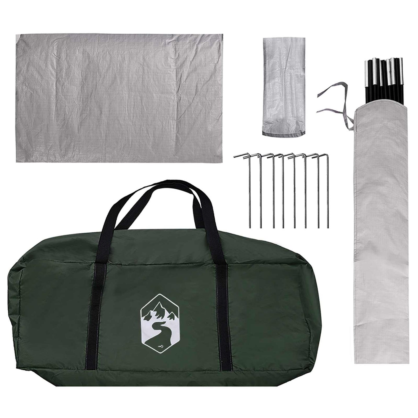 vidaXL Camping Tent with Rainfly Water-resistant Dome Army Green