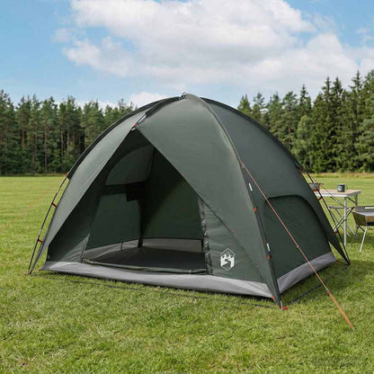 vidaXL Camping Tent with Rainfly Water-resistant Dome Army Green