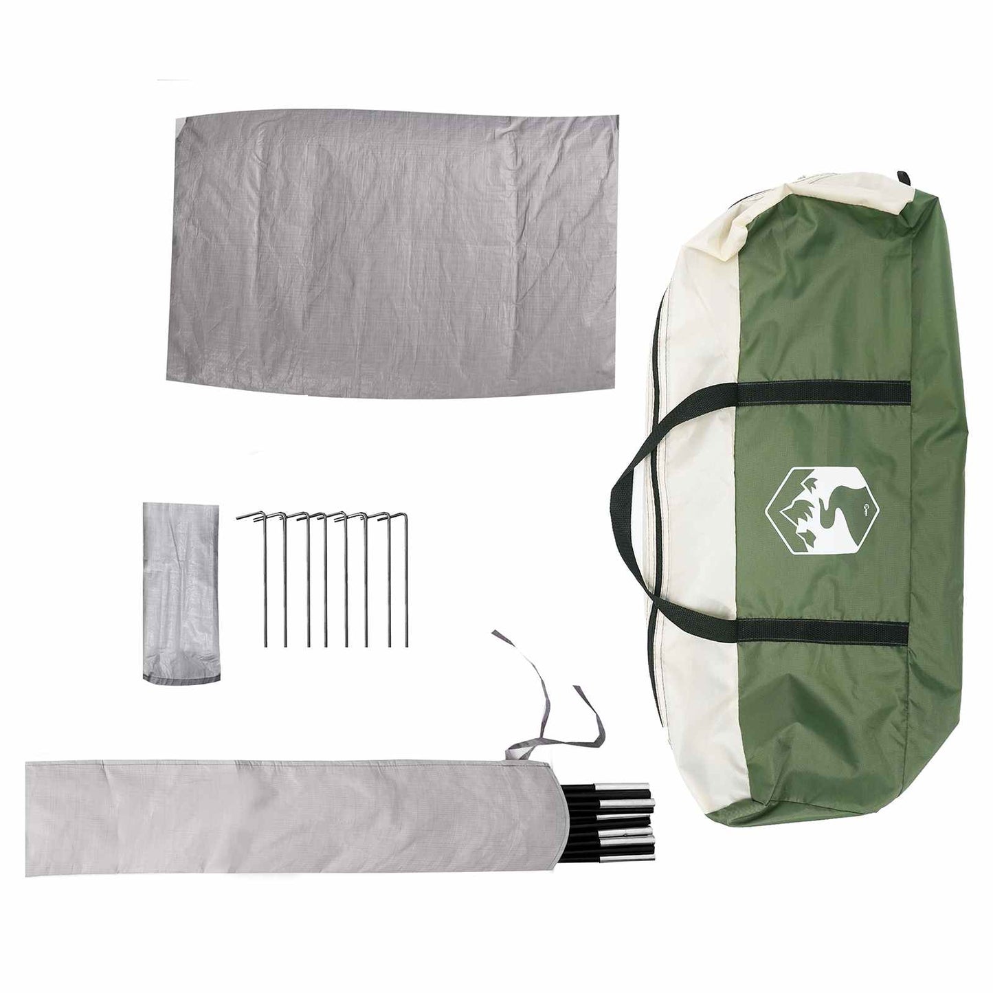 vidaXL Camping Tent with Rainfly Water-resistant Dome Green 4-Person