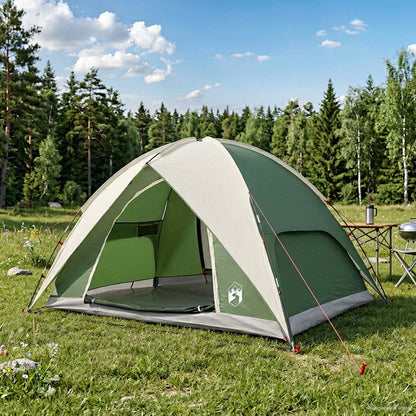 vidaXL Camping Tent with Rainfly Water-resistant Dome Green 4-Person