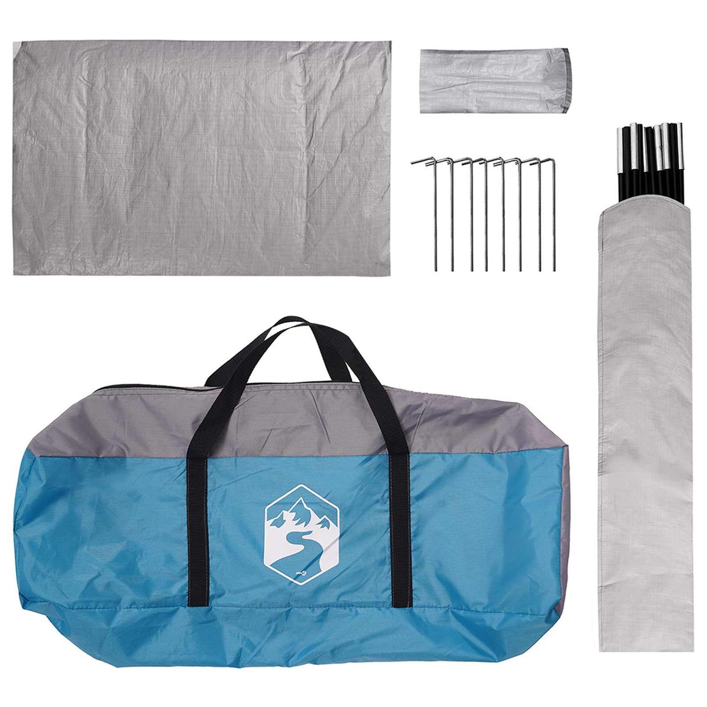 vidaXL Camping Tent with Rainfly Water-resistant Dome Blue