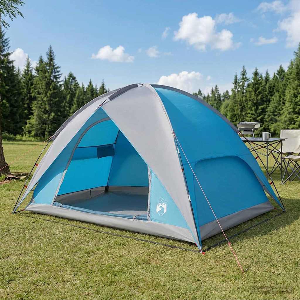 vidaXL Camping Tent with Rainfly Water-resistant Dome Blue