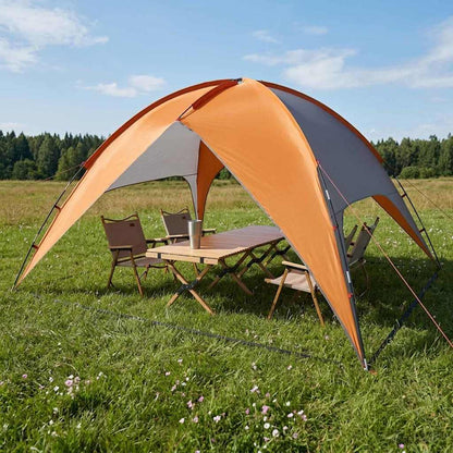 vidaXL Camping Tent with Rainfly Water-resistant Dome Grey and Orange