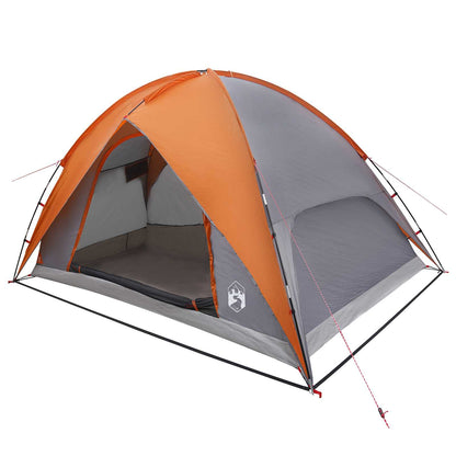 vidaXL Camping Tent with Rainfly Water-resistant Dome Grey and Orange