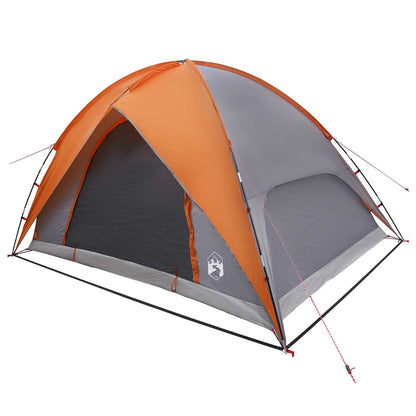 vidaXL Camping Tent with Rainfly Water-resistant Dome Grey and Orange