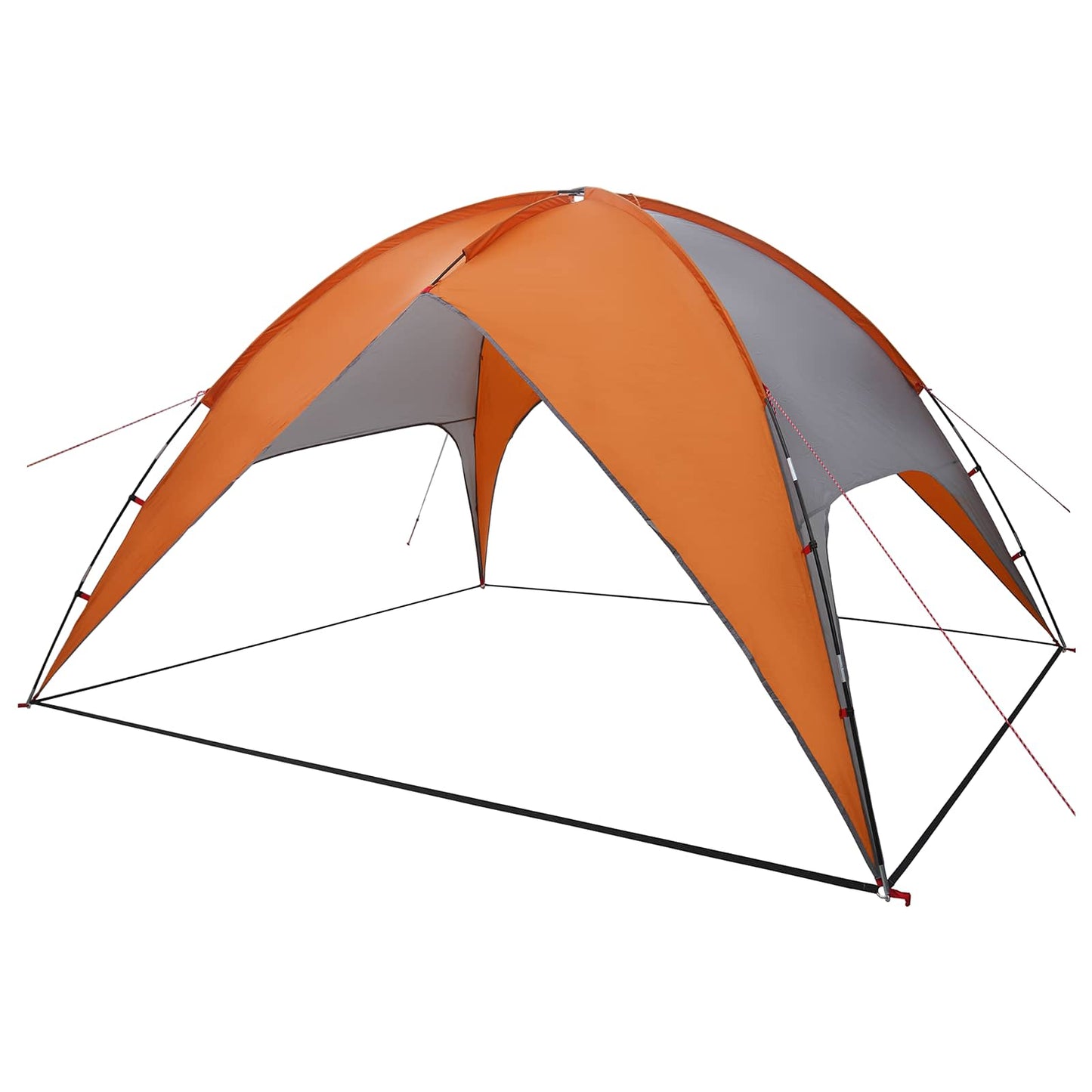 vidaXL Camping Tent with Rainfly Water-resistant Dome Grey and Orange