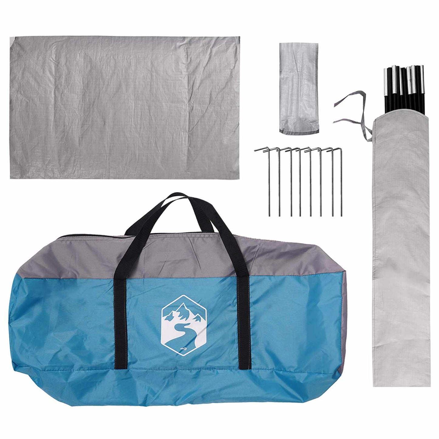 vidaXL Camping Tent with Rainfly Water-resistant Dome Blue