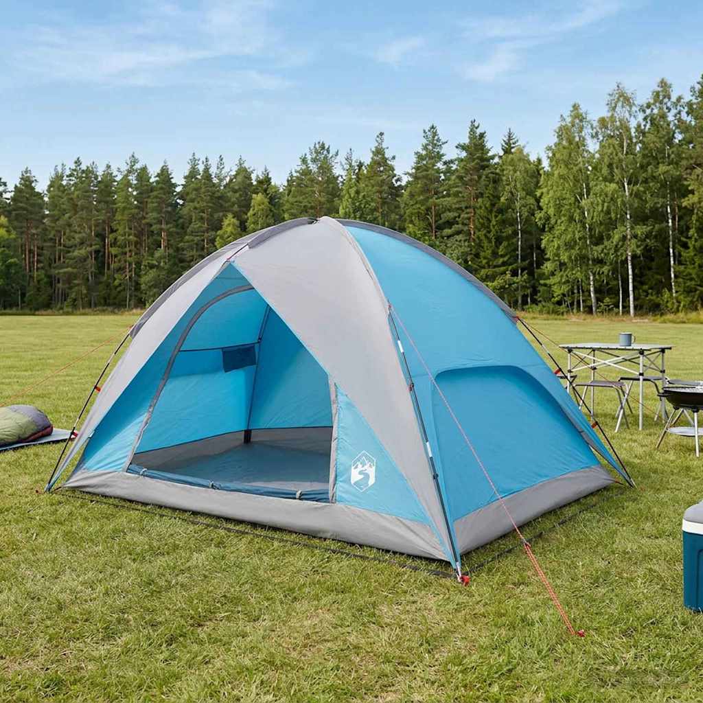 vidaXL Camping Tent with Rainfly Water-resistant Dome Blue