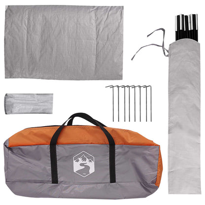 vidaXL Camping Tent with Rainfly Water-resistant Dome Grey and Orange