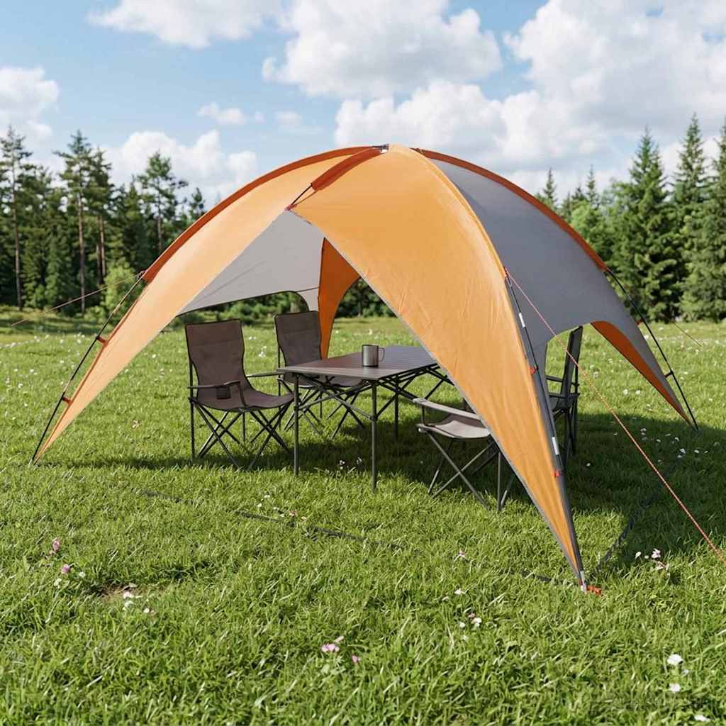 vidaXL Camping Tent with Rainfly Water-resistant Dome Grey and Orange