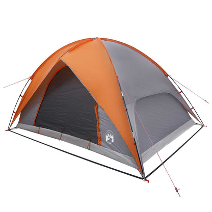 vidaXL Camping Tent with Rainfly Water-resistant Dome Grey and Orange