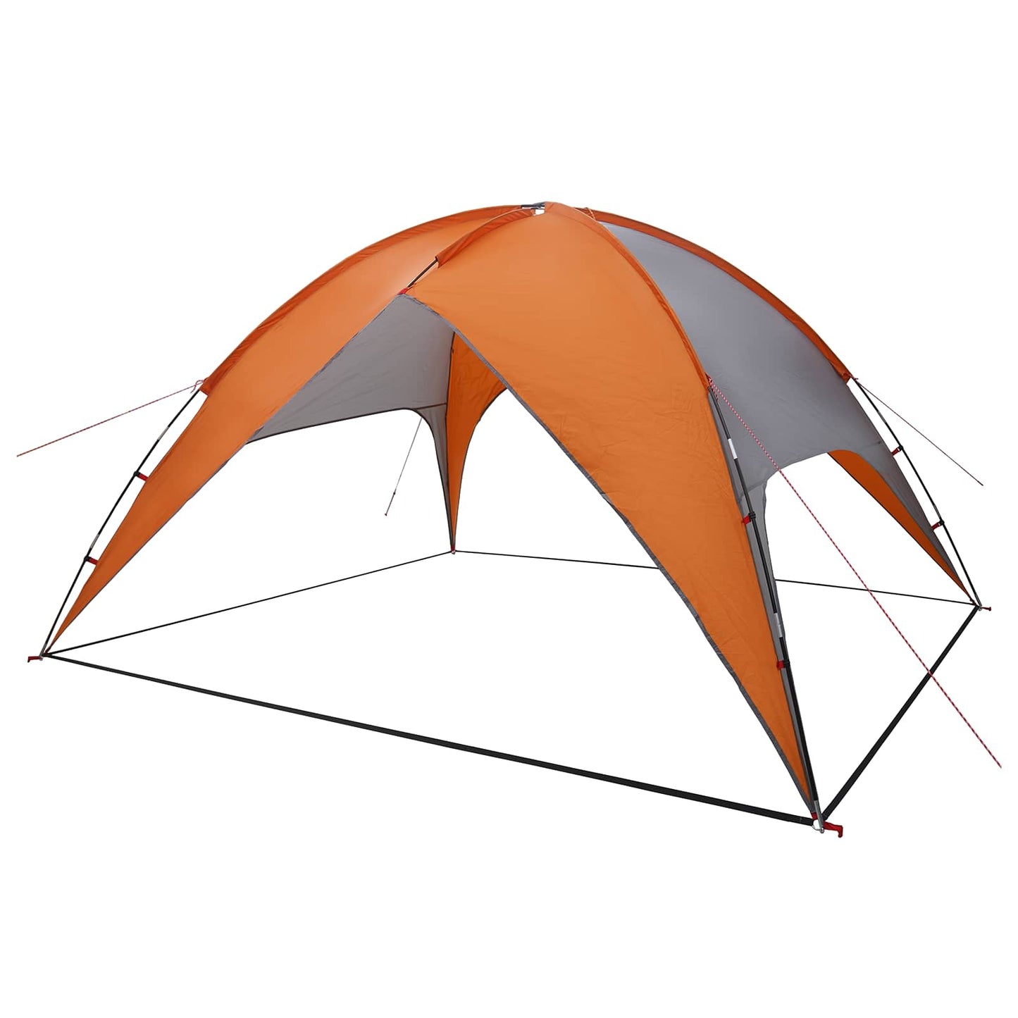 vidaXL Camping Tent with Rainfly Water-resistant Dome Grey and Orange