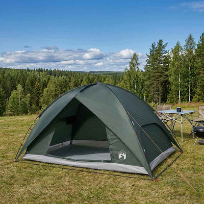 vidaXL Camping Tent with Rainfly Water-resistant Dome Army Green