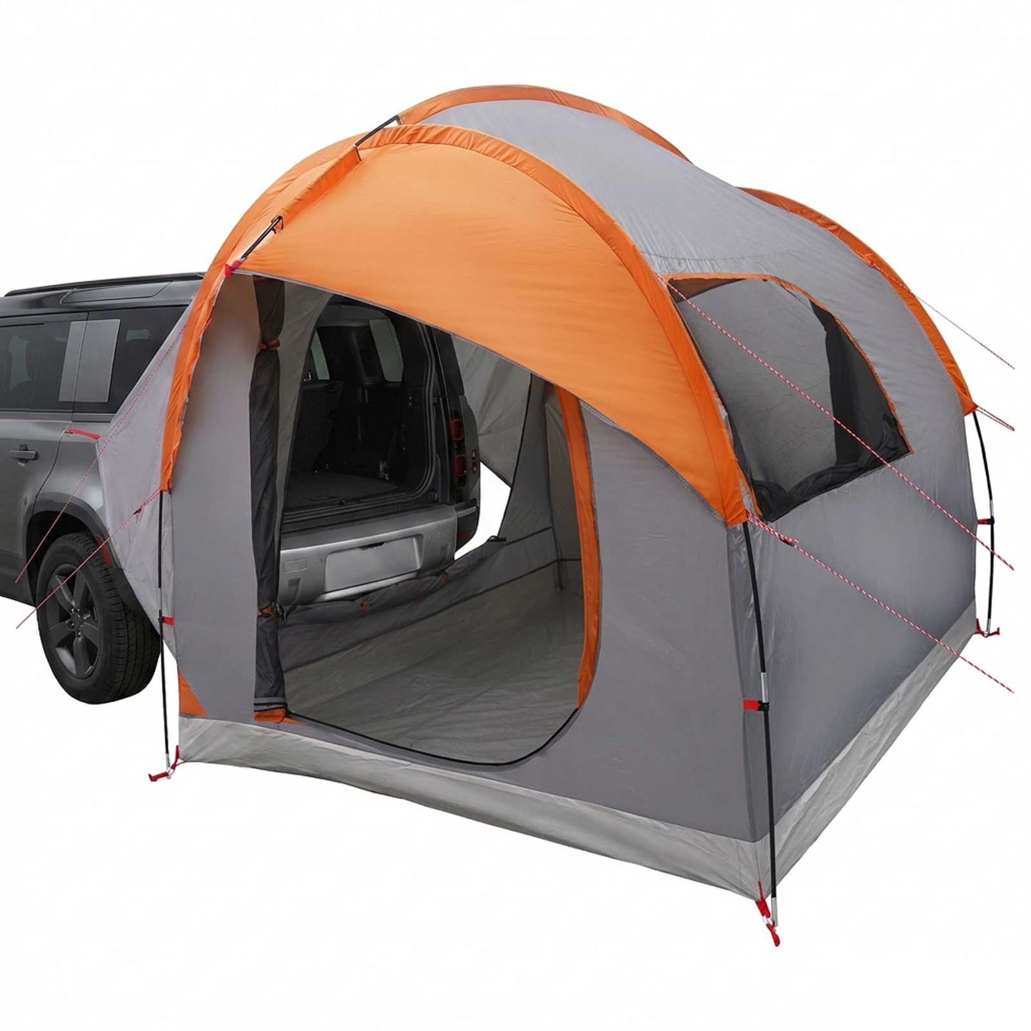 vidaXL Car Tent Grey and Orange 3-Person Polyester and Steel