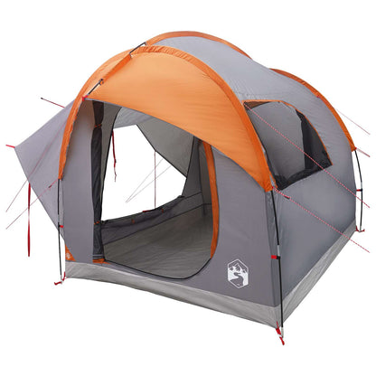 vidaXL Car Tent Grey and Orange 3-Person Polyester and Steel