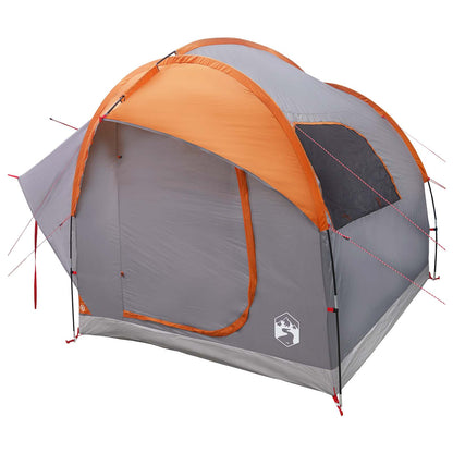 vidaXL Car Tent Grey and Orange 3-Person Polyester and Steel