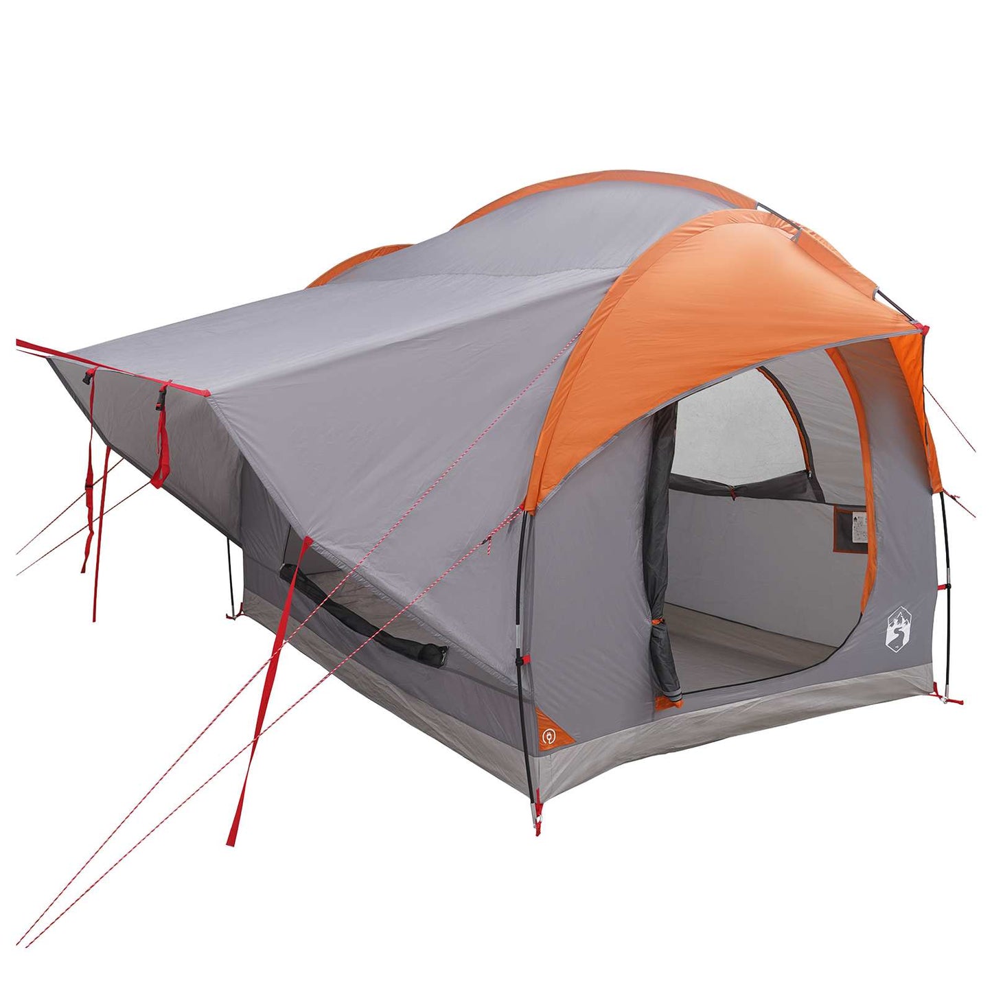 vidaXL Car Tent Grey and Orange 3-Person Polyester and Steel