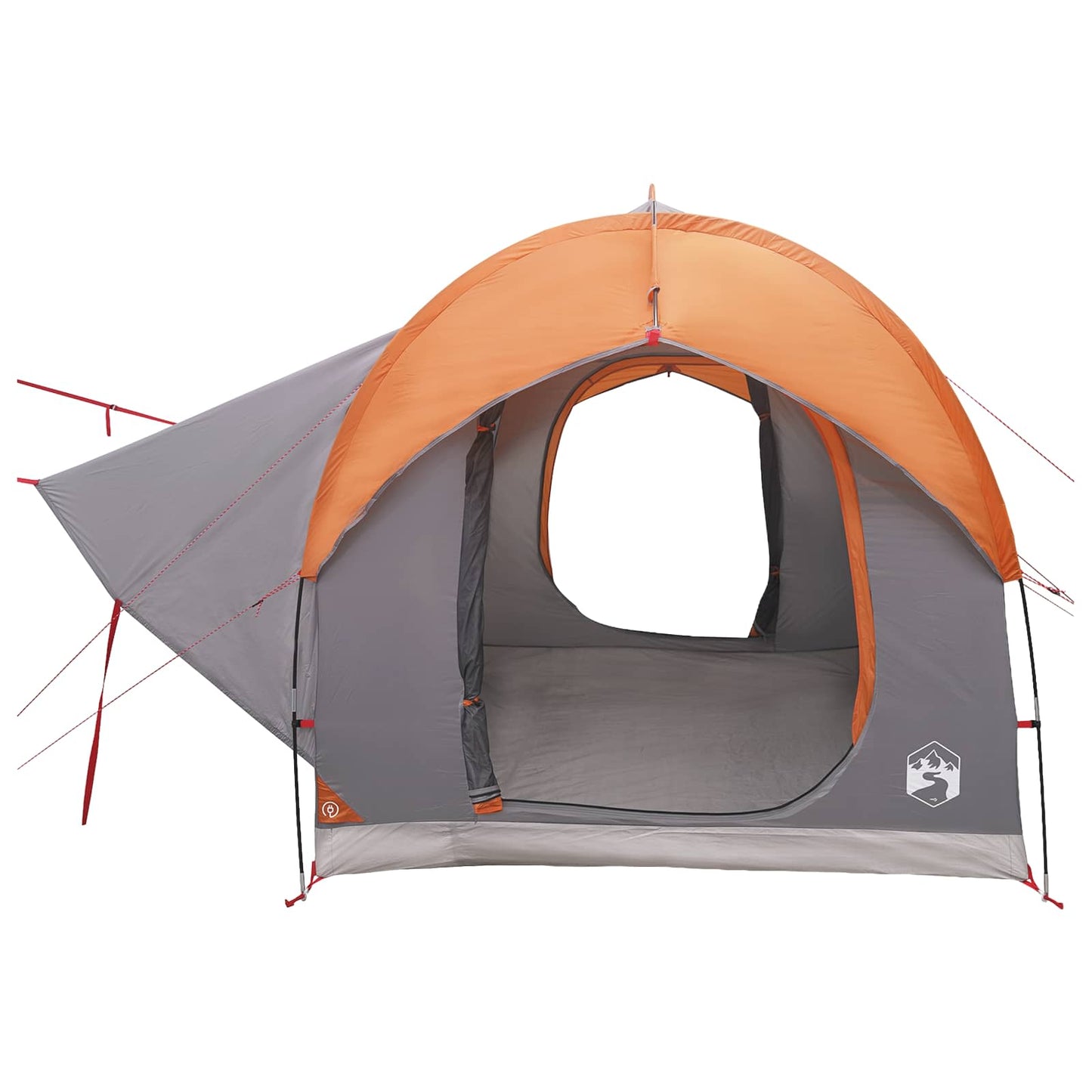 vidaXL Car Tent Grey and Orange 3-Person Polyester and Steel