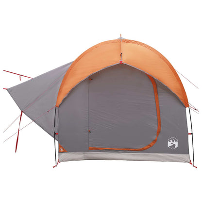 vidaXL Car Tent Grey and Orange 3-Person Polyester and Steel