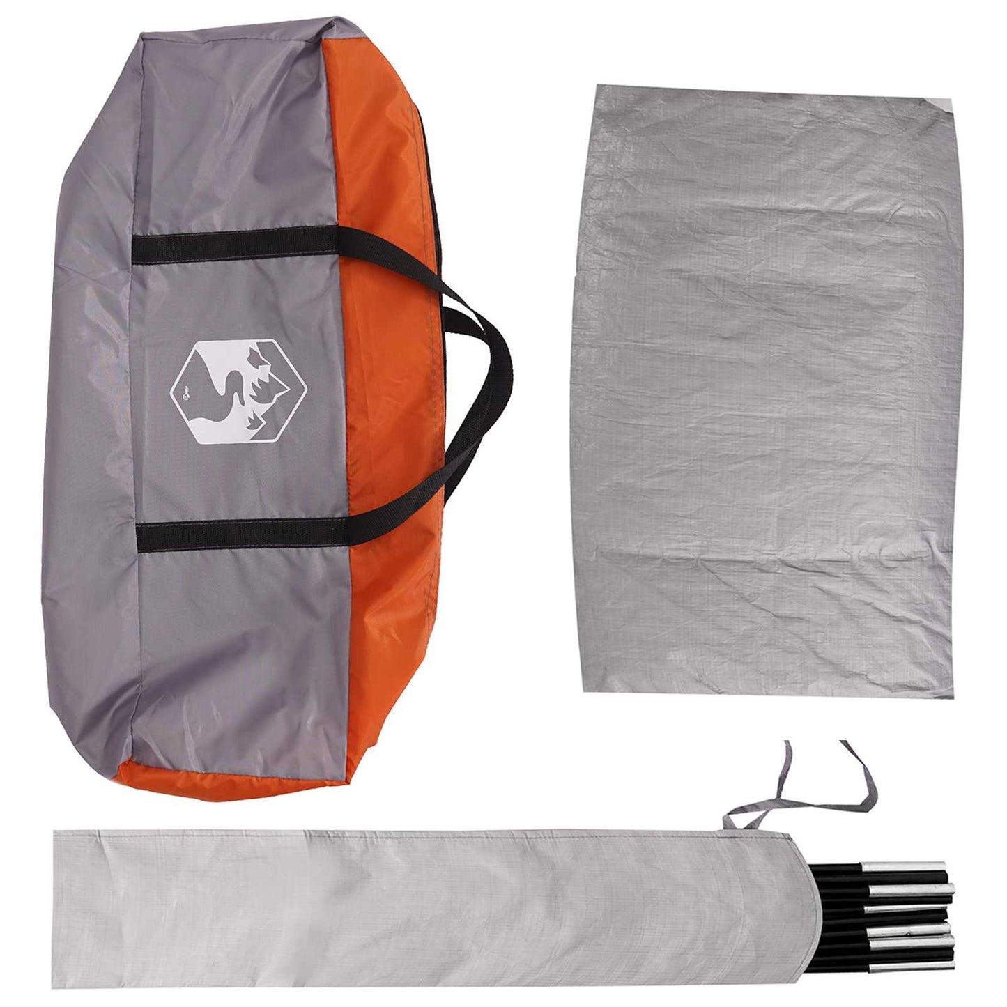 vidaXL Car Tent Grey and Orange 200 x 170 x 170 cm Polyester and Steel