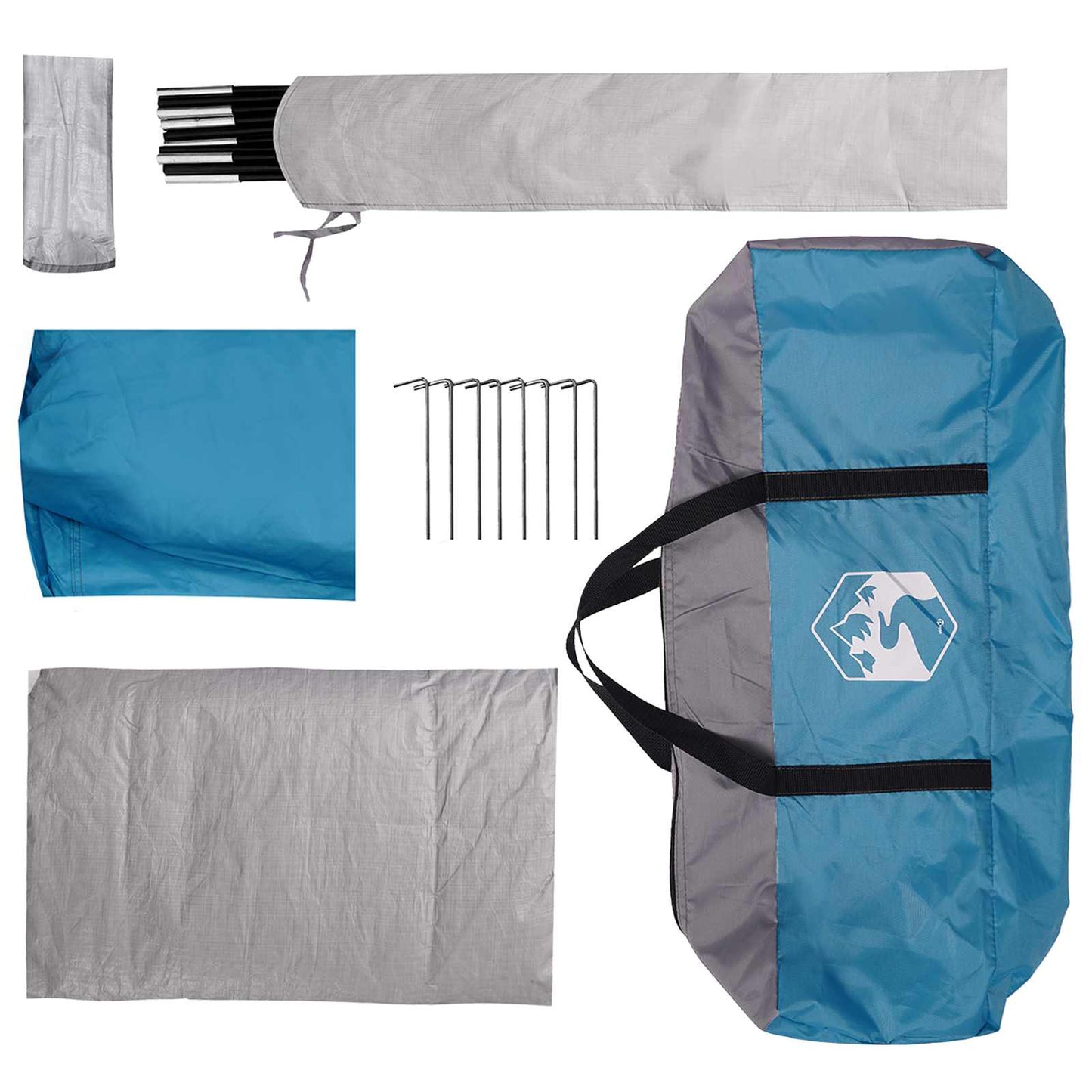 vidaXL Tailgate Tent with Rainfly Water-resistant 4-Person Blue