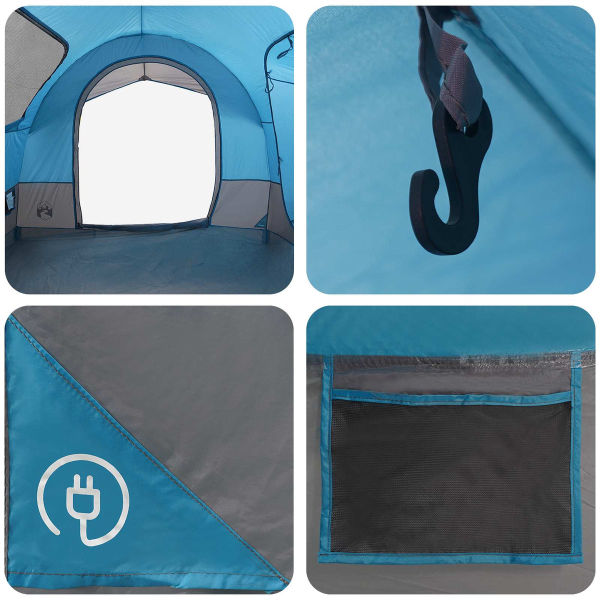 vidaXL Tailgate Tent with Rainfly Water-resistant 4-Person Blue