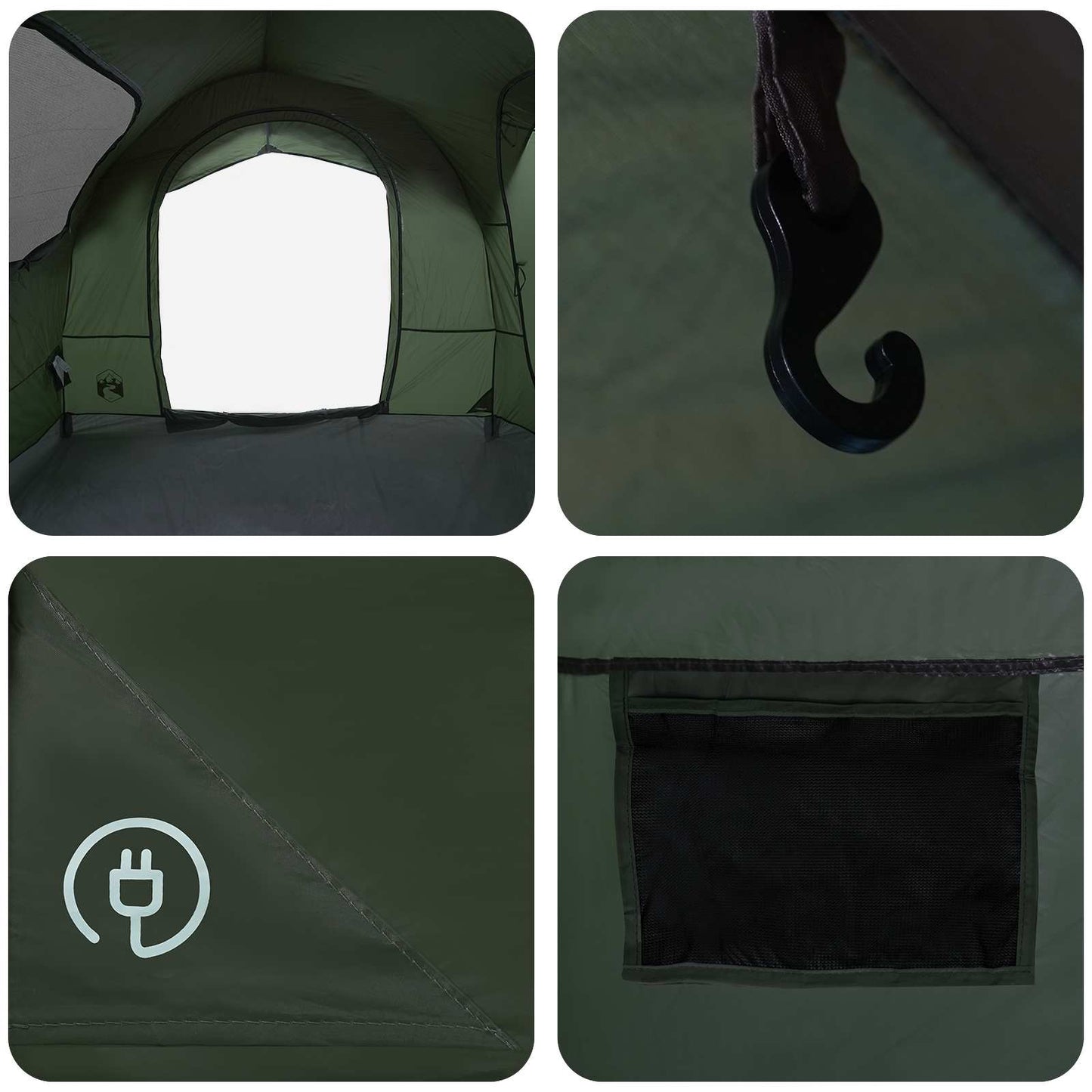 vidaXL Tailgate Tent with Rainfly Water-resistant Army Green