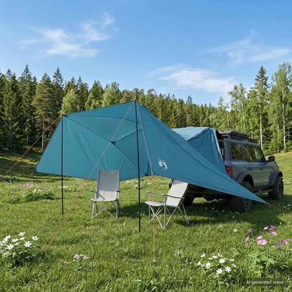 vidaXL Car Tent with Roof Blue 308 x 215 x 220 cm Polyester and Steel